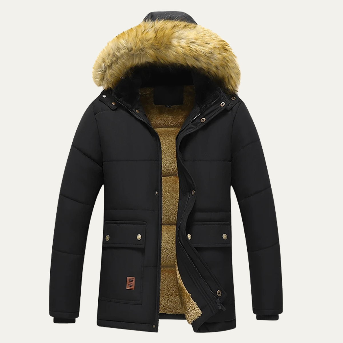 The Napoli Men’s Windproof Fleece Lined Hooded Winter Jacket