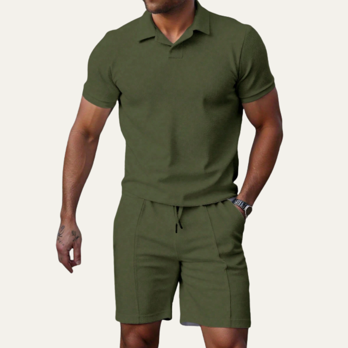 The Ashwood Creek Men’s Casual Co-Ord Set – Shirt & Shorts