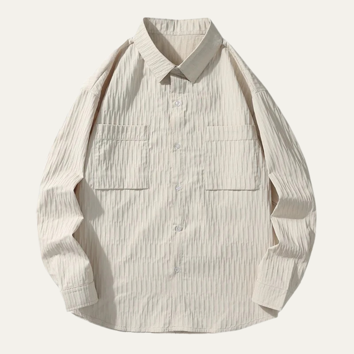 The Meadowwood Ridge Men’s Textured Stripe Button Down Retro Shirt