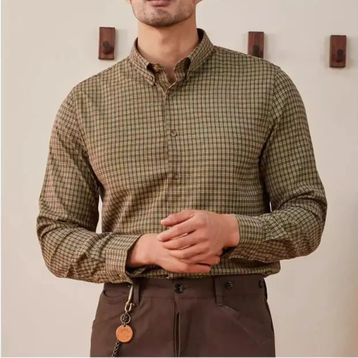 The Monza Men’s Vintage Checkered Casual Dress Shirt