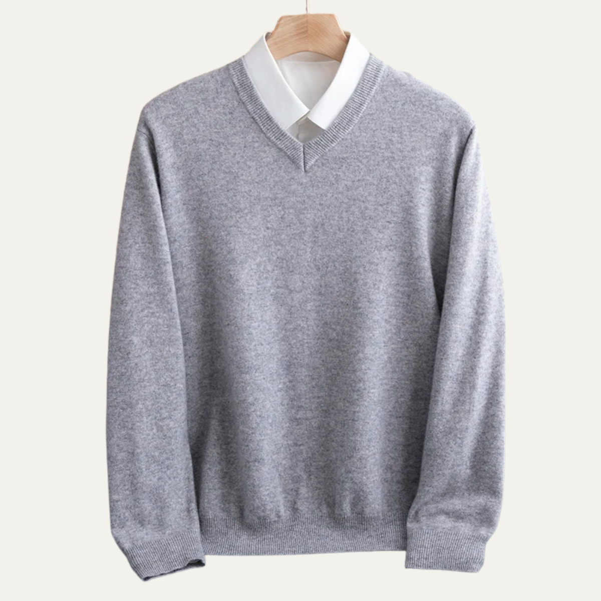 The Santander Men’s Luxury Knit Merino Wool V Neck Sweater