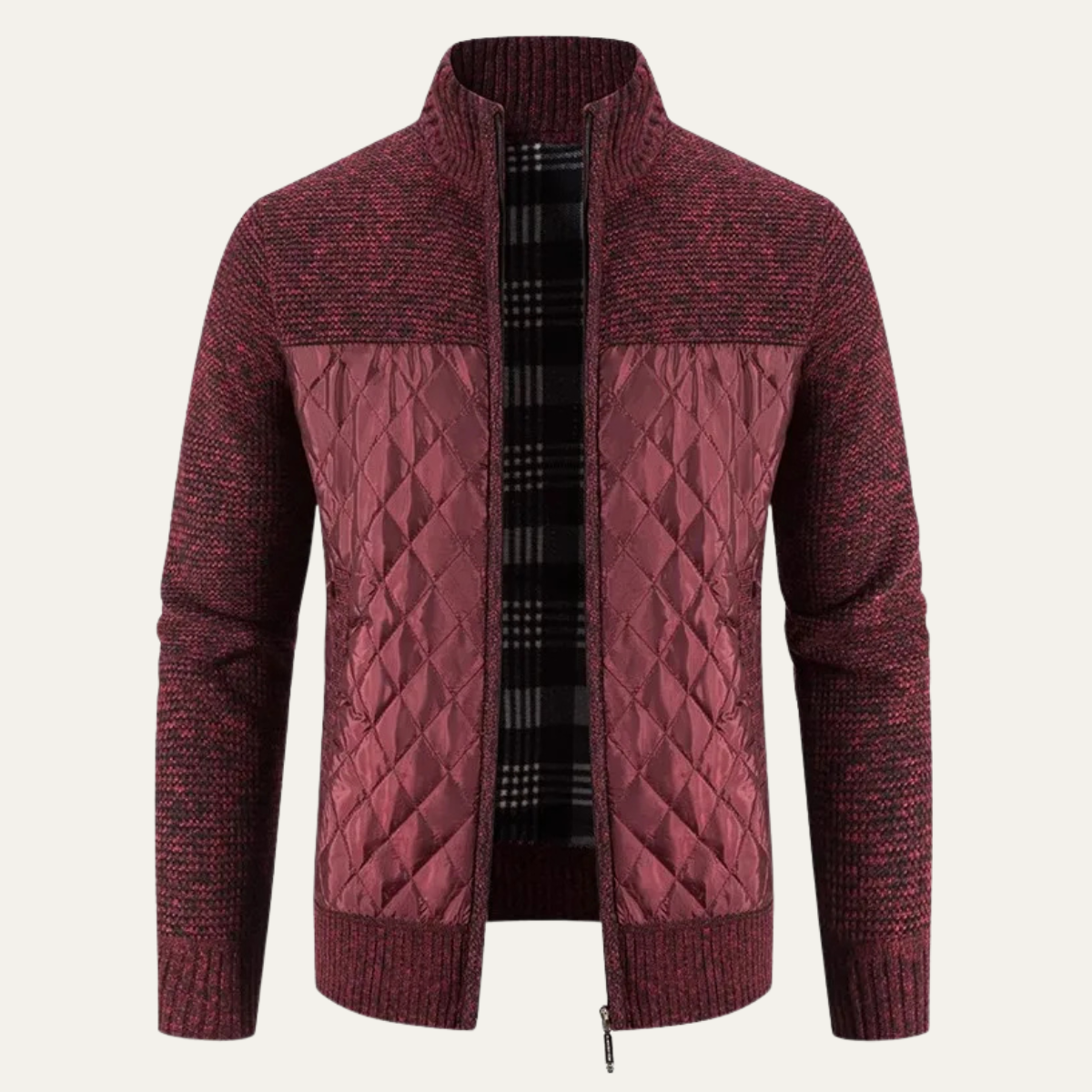 The Benevento Men's Slim Fit Stand Collar Warm Cardigan