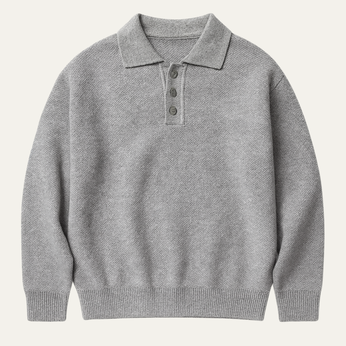 The Lichfield Men's Tailored Grey Casual Polo Sweater