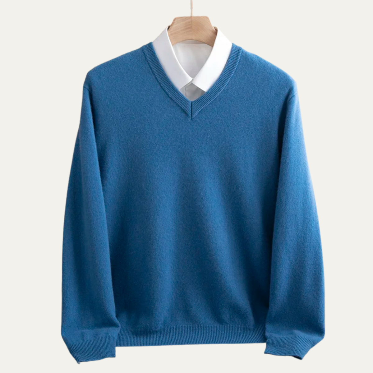 The Toledo Men’s Elegant Knit Merino Wool V Neck Sweater