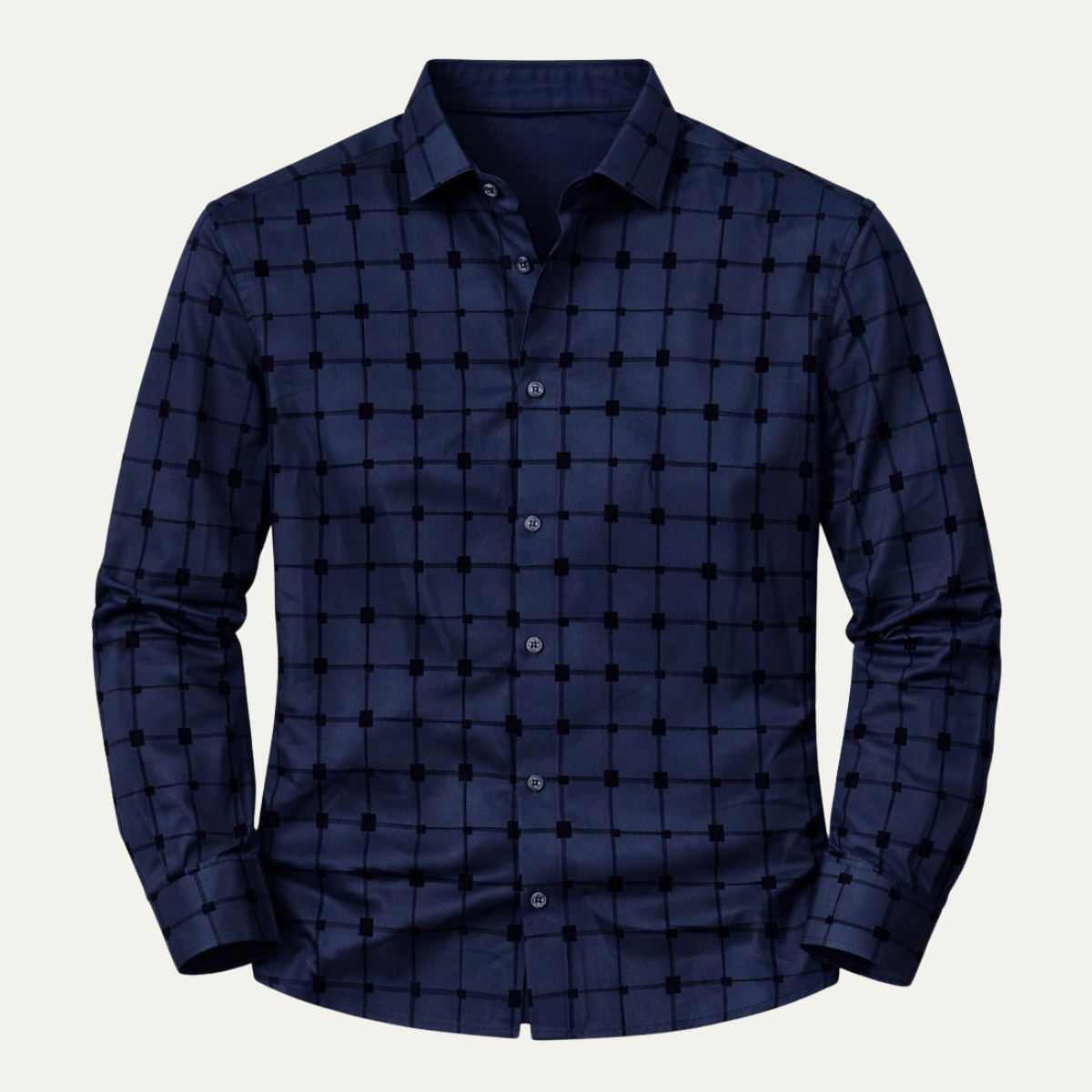 The Caserta Men’s Slim Fit Check Print Dress Shirt