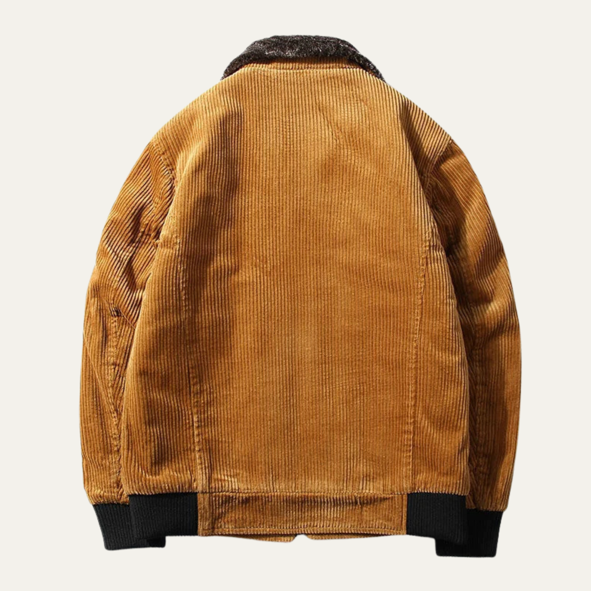 The Manarola Men’s Corduroy Thermal Jacket with Fur Collar