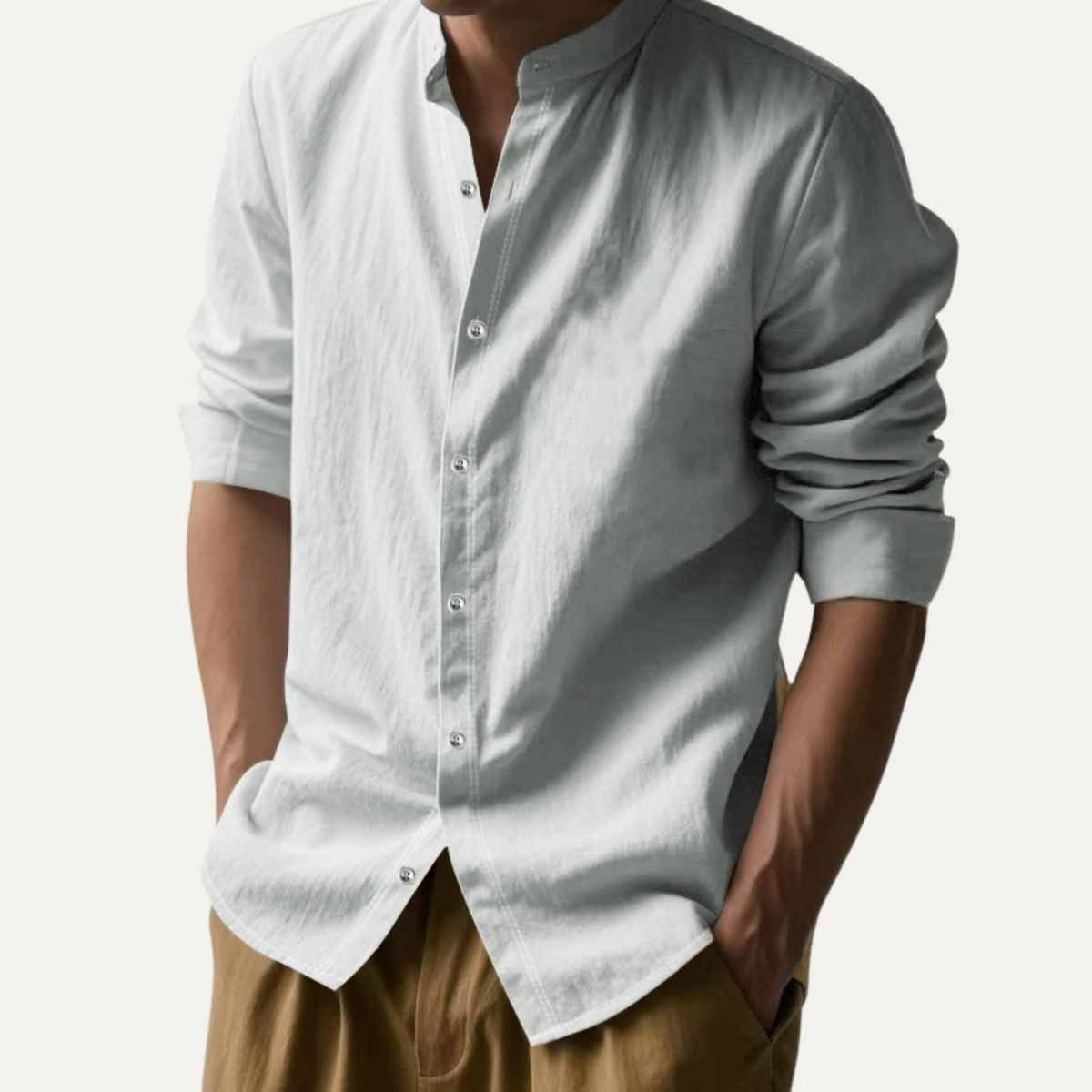 The Courmayeur Men’s Casual Cotton Linen Button Down Shirt