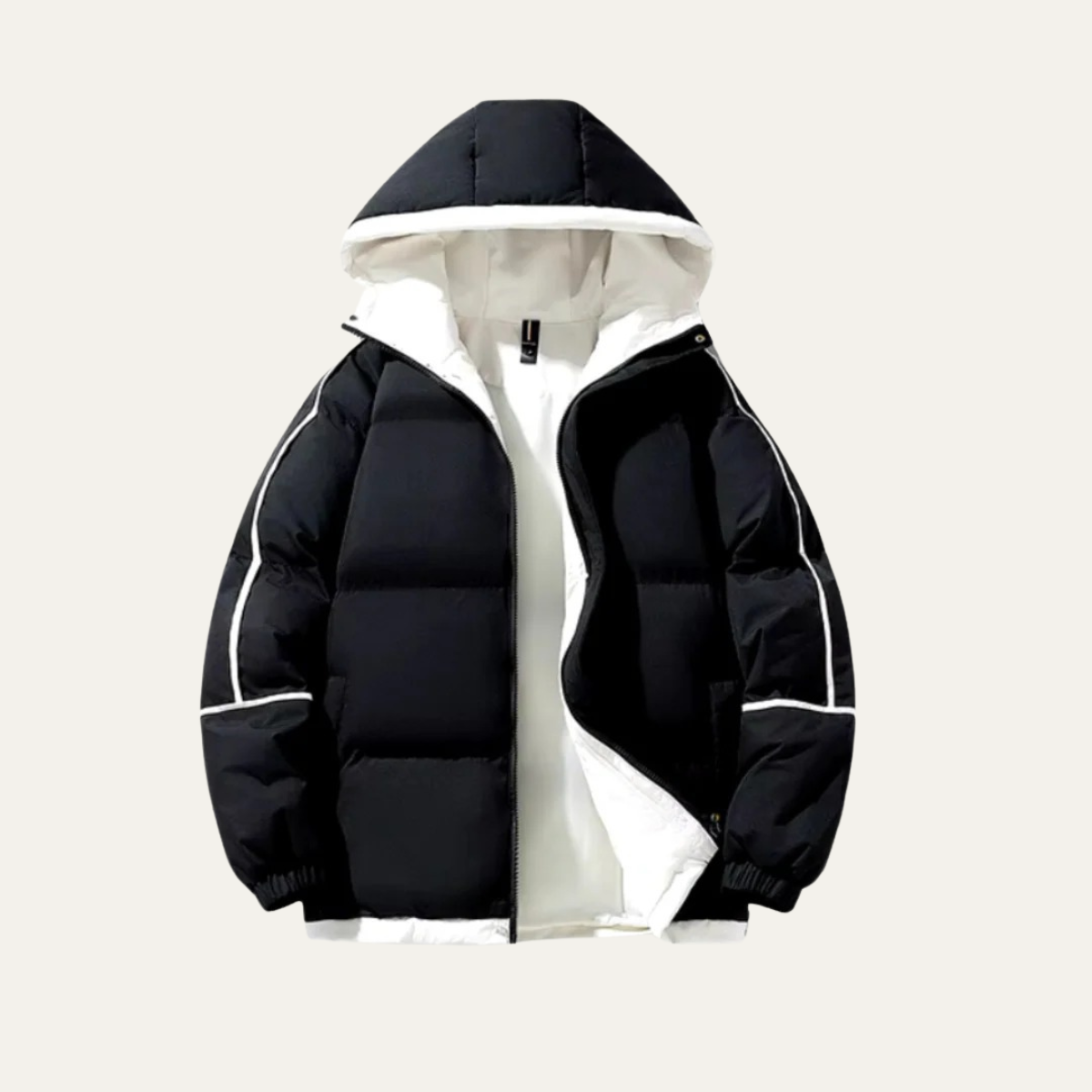 The London Men's  Waterproof Puffer Jacket - Luxury Hooded Winter Coat