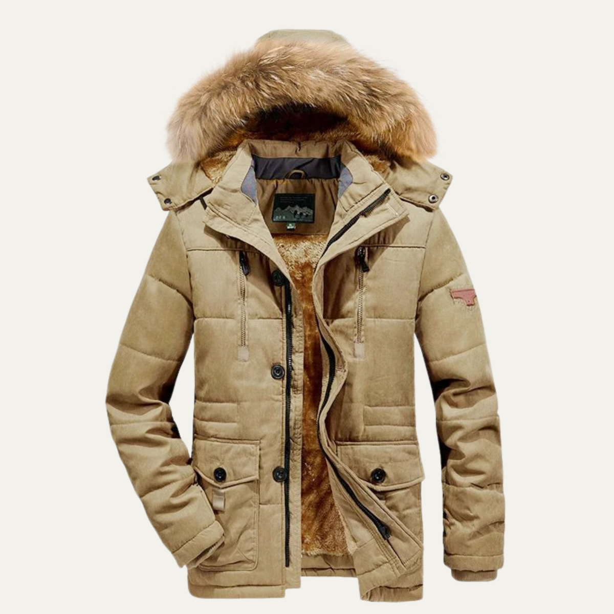 The Pinehurst Men’s Warm Winter Fleece Lined Hooded Parka Jacket
