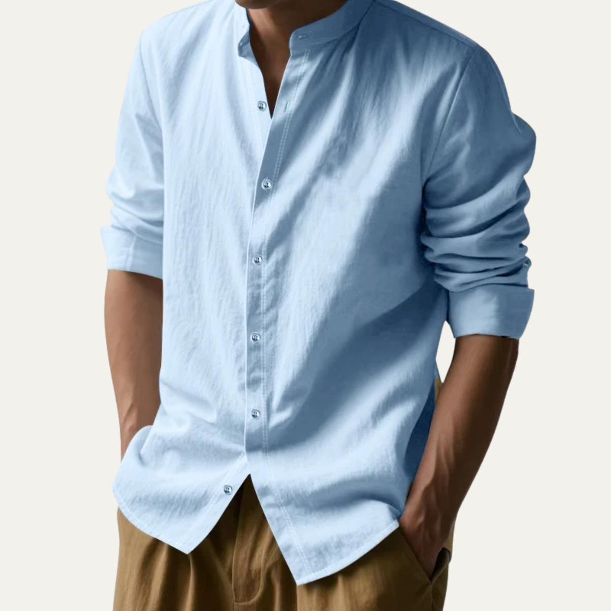 The Courmayeur Men’s Casual Cotton Linen Button Down Shirt