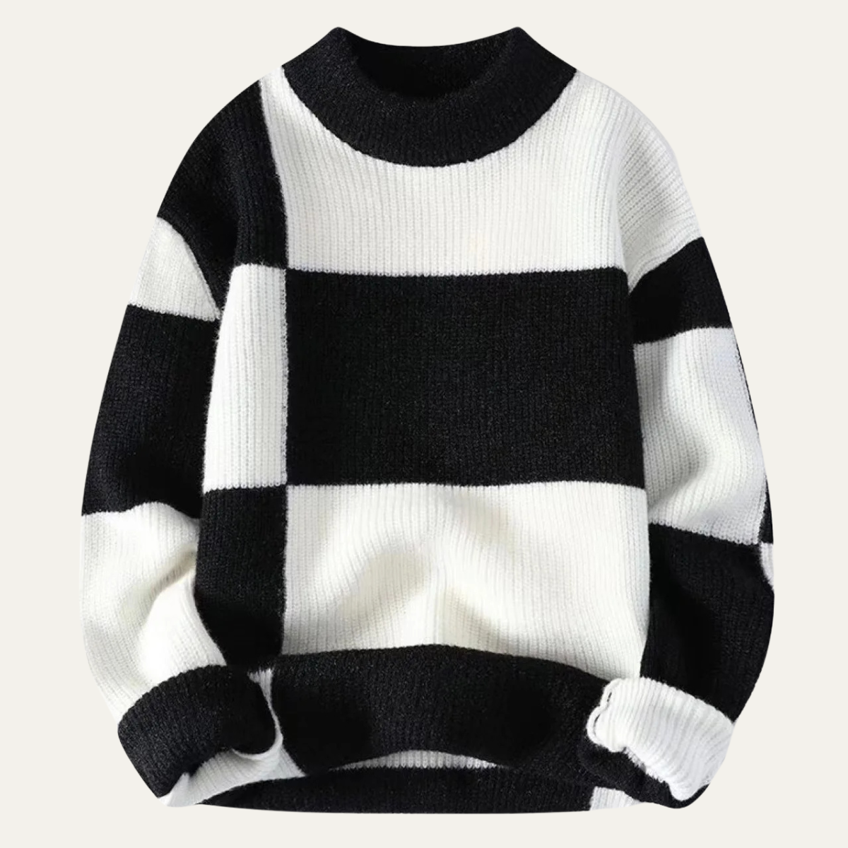 The Kirkwood Men’s Casual Round Neck Striped Knit Sweater