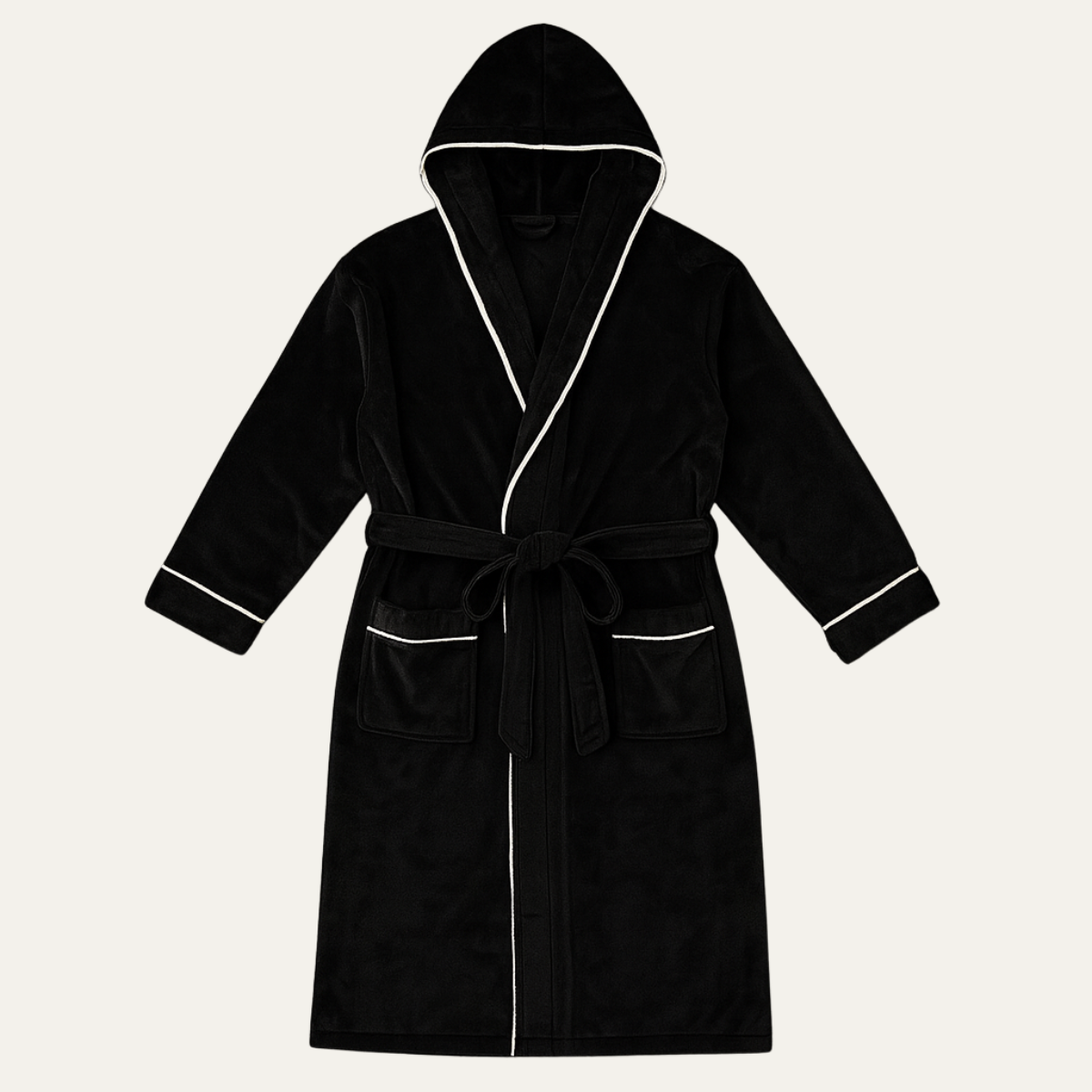 The Kenilworth Men's Hooded Fleece Long Bathrobe with Belt