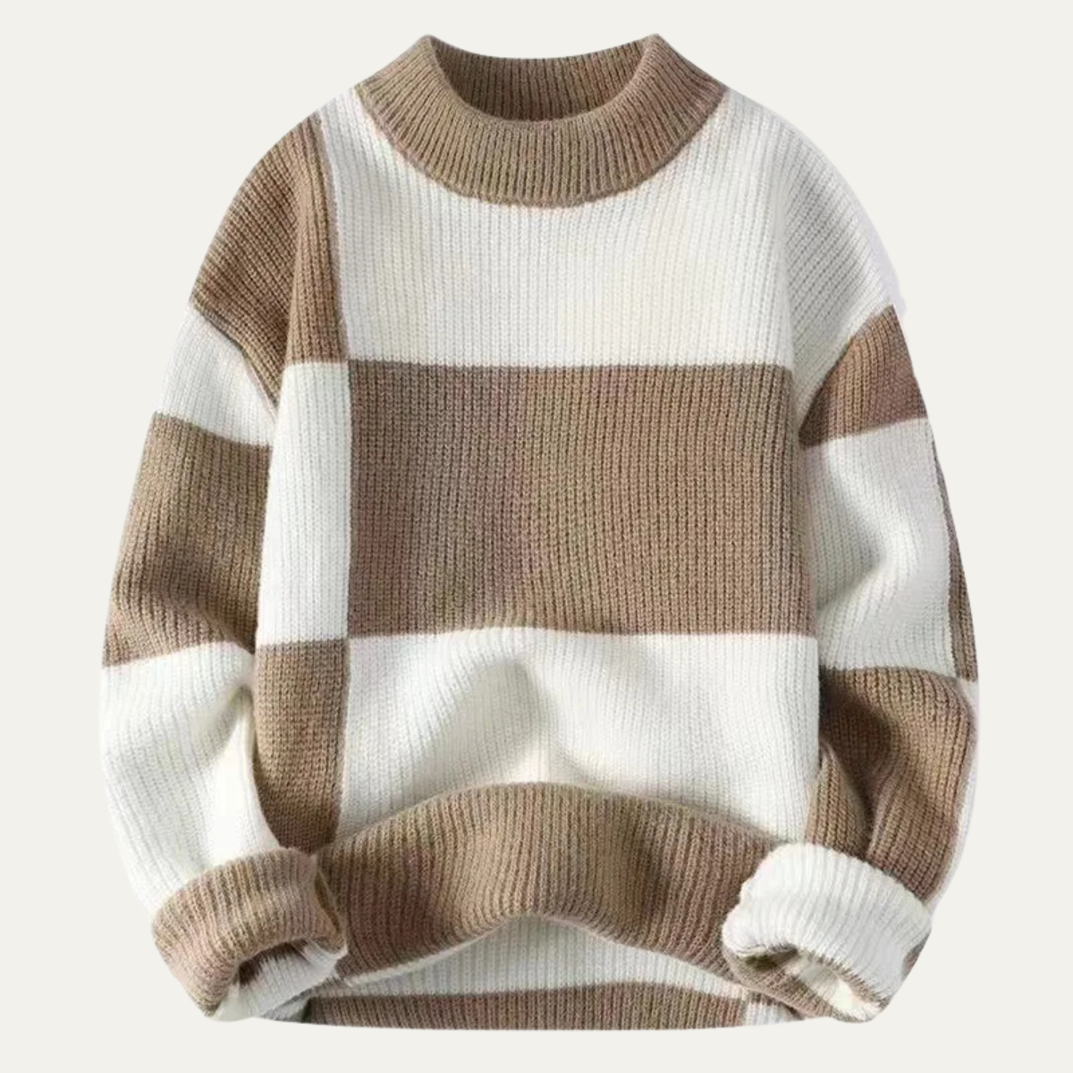 The Kirkwood Men’s Casual Round Neck Striped Knit Sweater