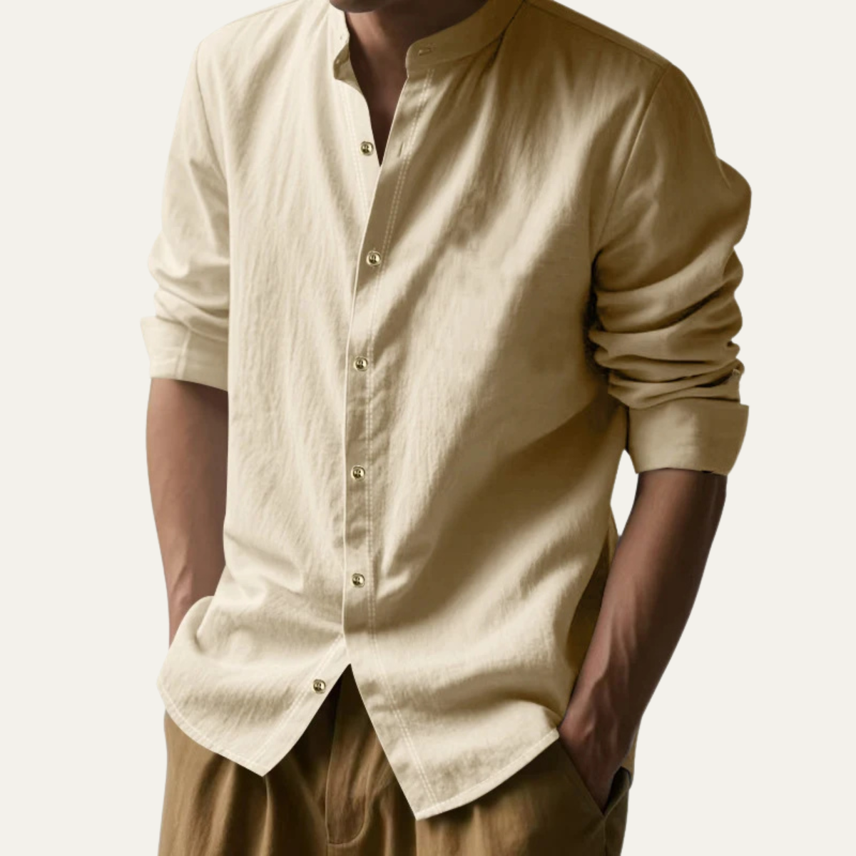 The Aosta Men’s Trendy Cotton Linen Button Down Shirt