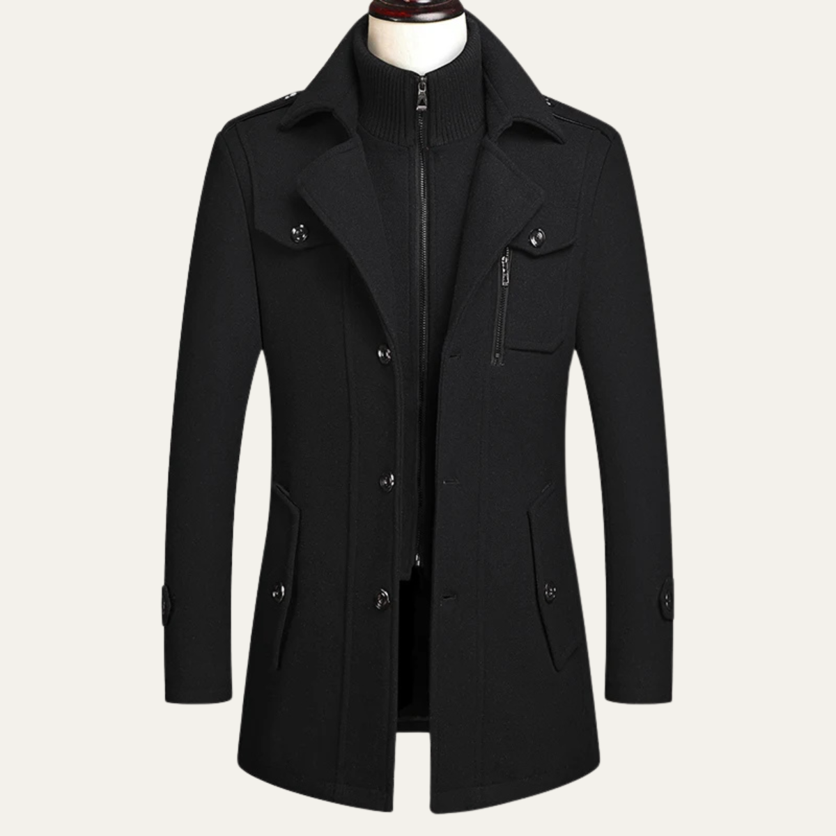 The Ellendale Stylish  Wool Blend Long Winter Business Overcoat