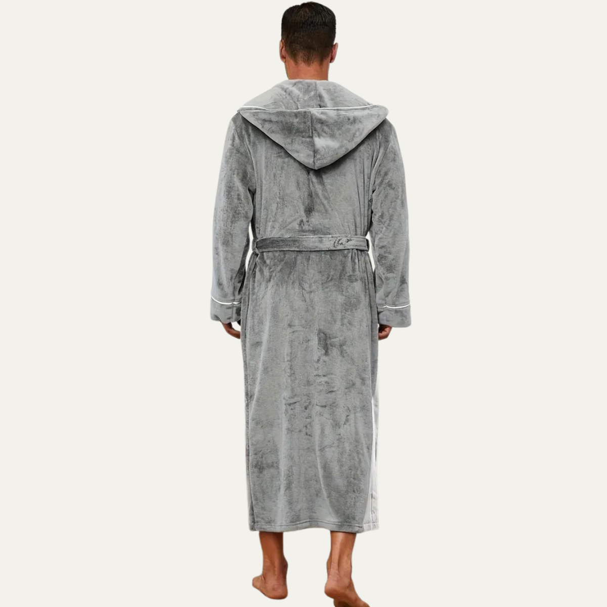The Kenilworth Men's Hooded Fleece Long Bathrobe with Belt