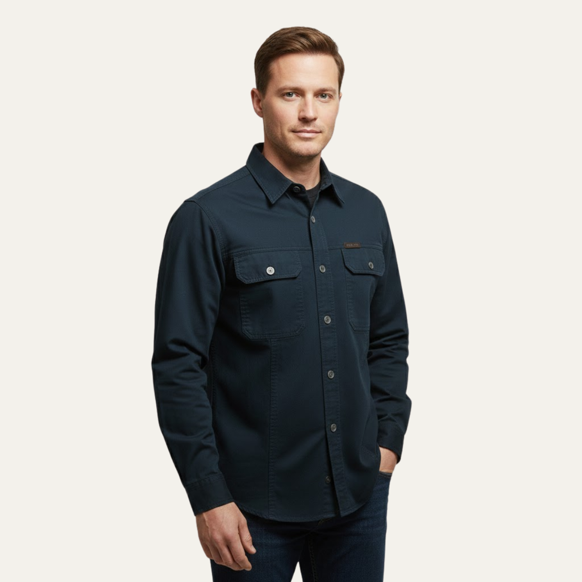 The Cedarfield Men’s Solid Colour Multi Pocket Soft Cargo Shirt