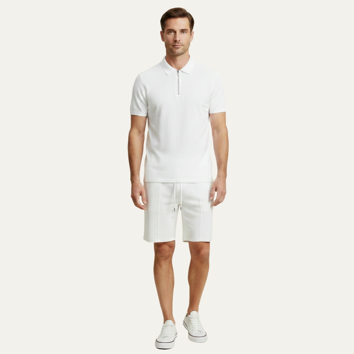 The Oakfield Park Men’s Solid Colour Casual Summer Set – Shirt & Shorts Set