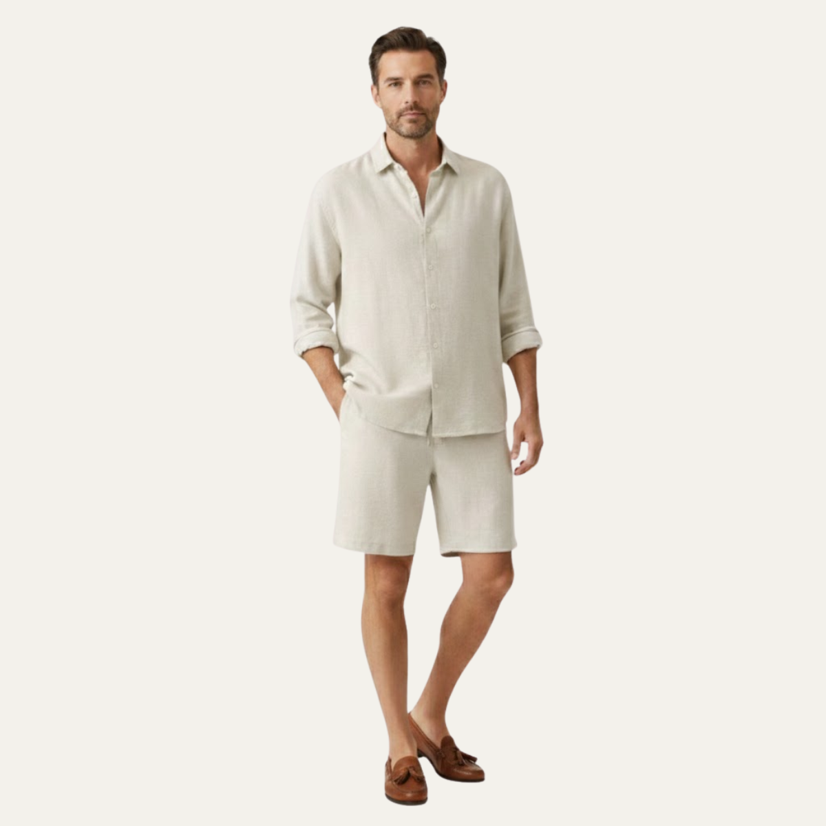 The Brighton Men’s Relaxed Oversized Linen Button-Up Shirt
