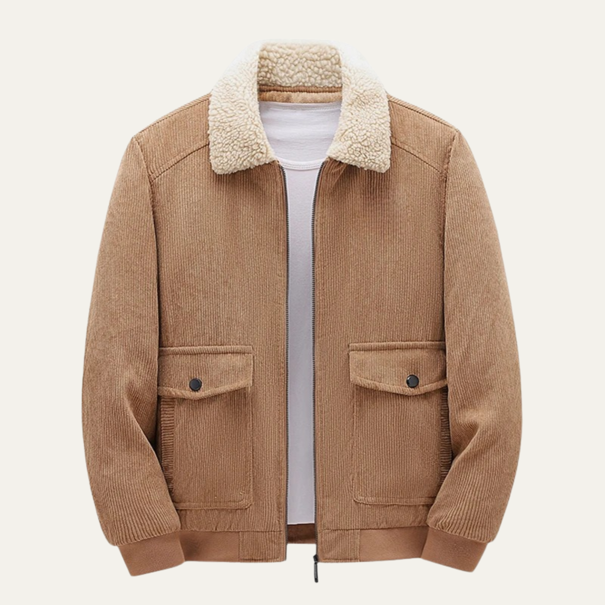 The Napoli Men's Winter Corduroy Jacket with Fleece Collar