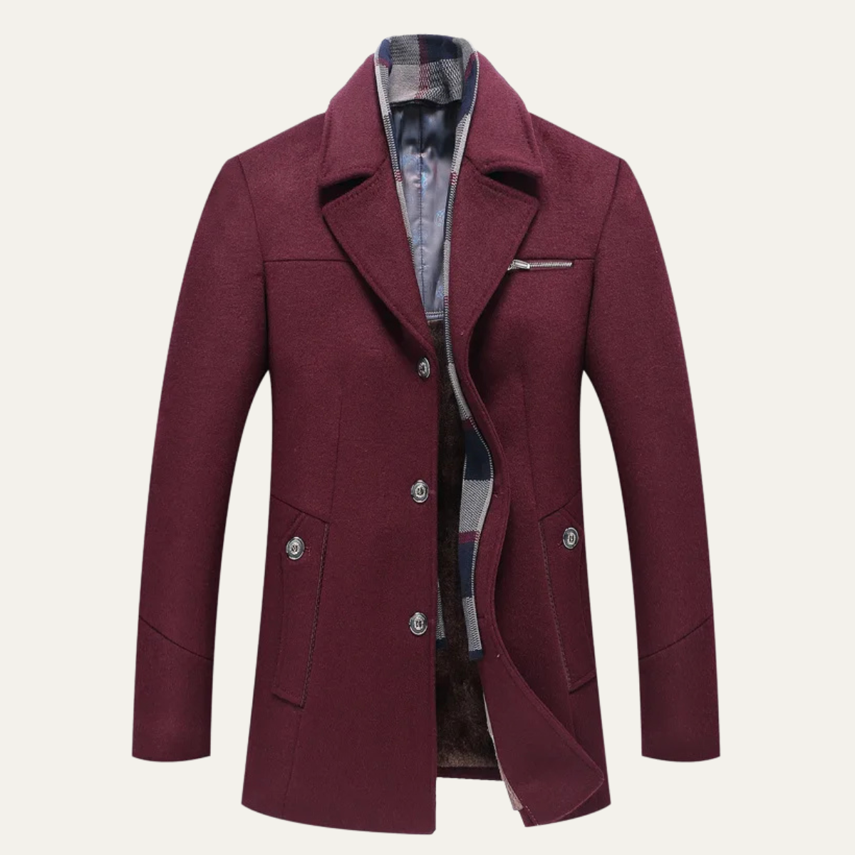 The Kensington Men's Business Wool Blend Long Winter Coat