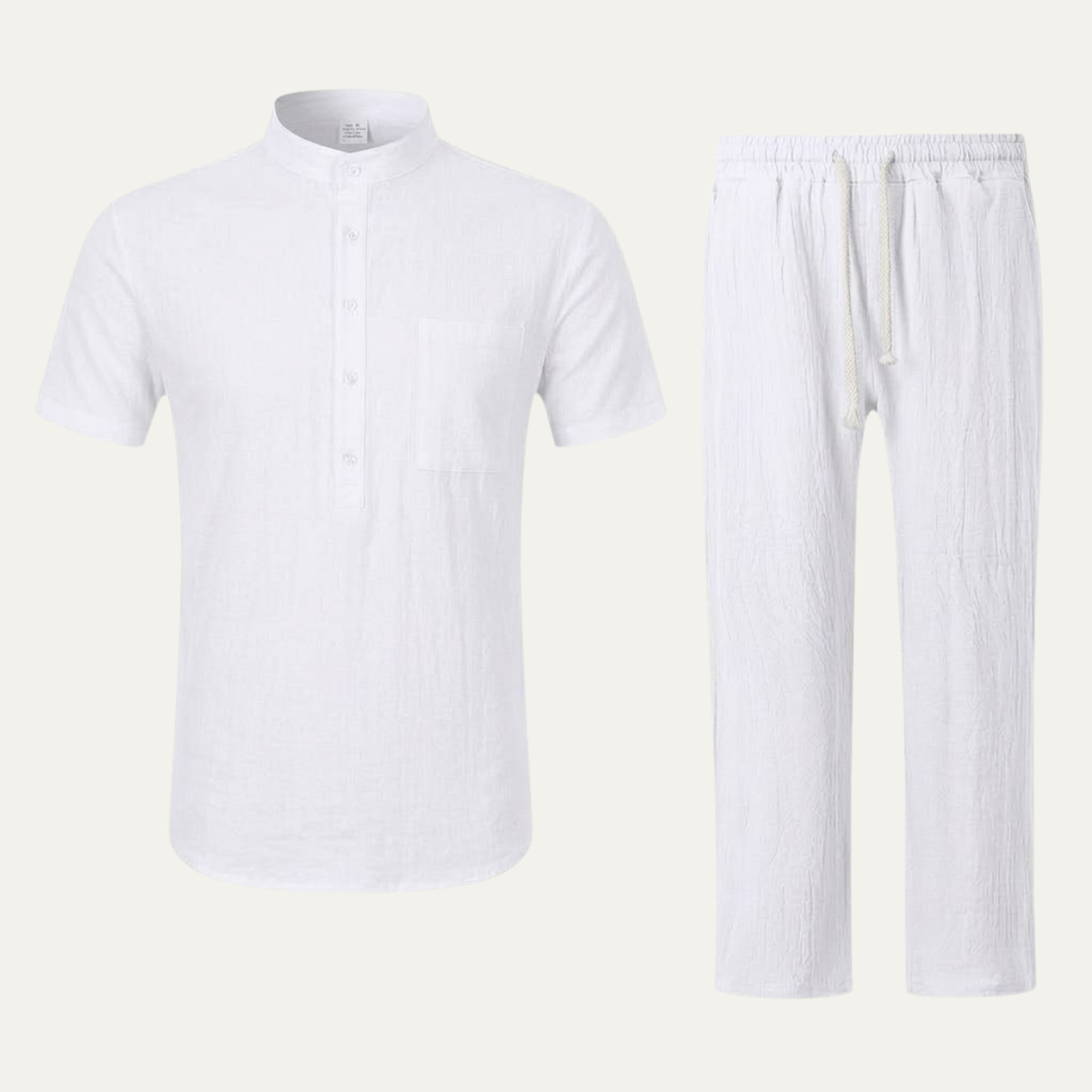 The Meadowhill Ridge Men’s Lightweight Cotton Linen Set Polo – Shirt & Pants