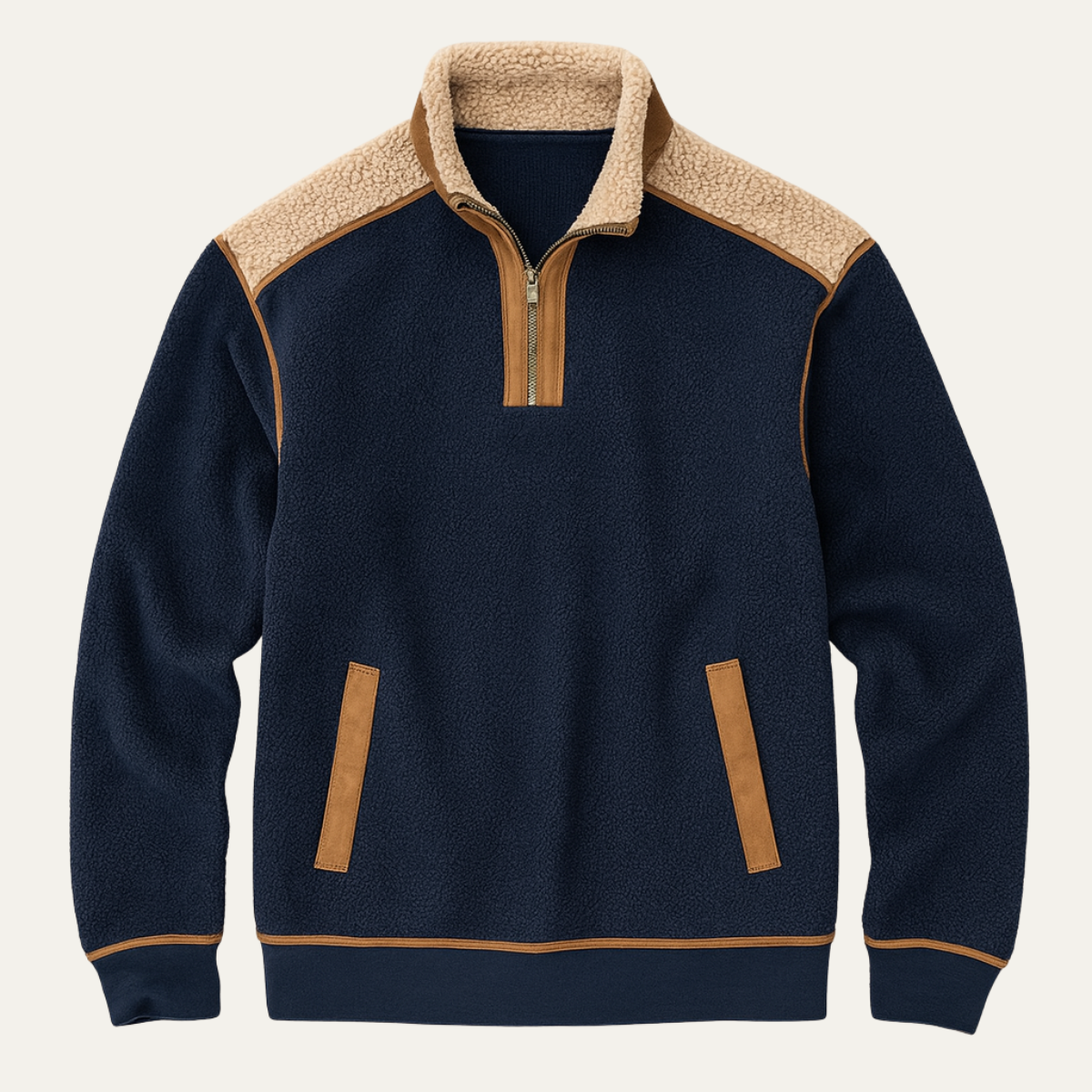The Modena Men's Vintage Colorblock Half Zip Fleece Sweater