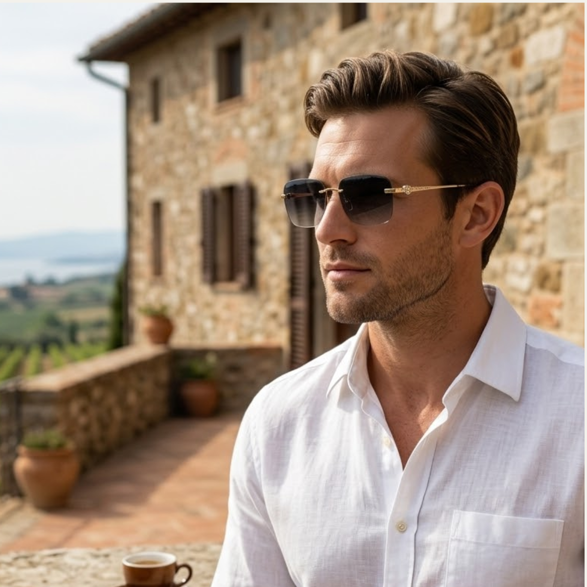 The Camden Men's Rimless Gradient Sunglasses