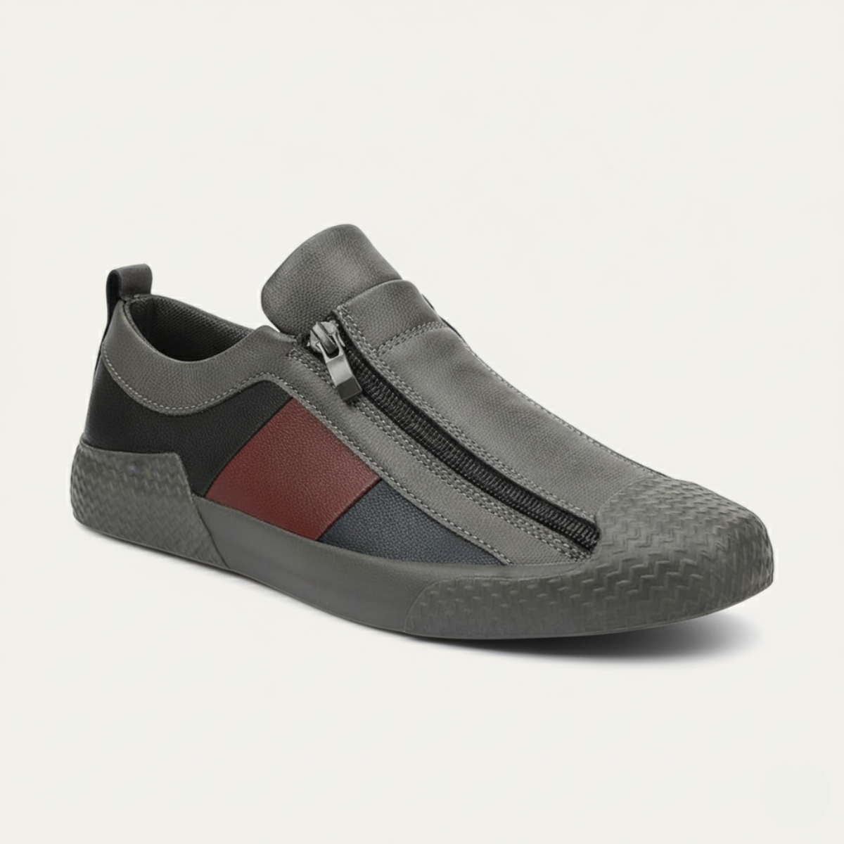 The Rome Men’s Leather Sneakers - Luxury Designer Shoes with Zip