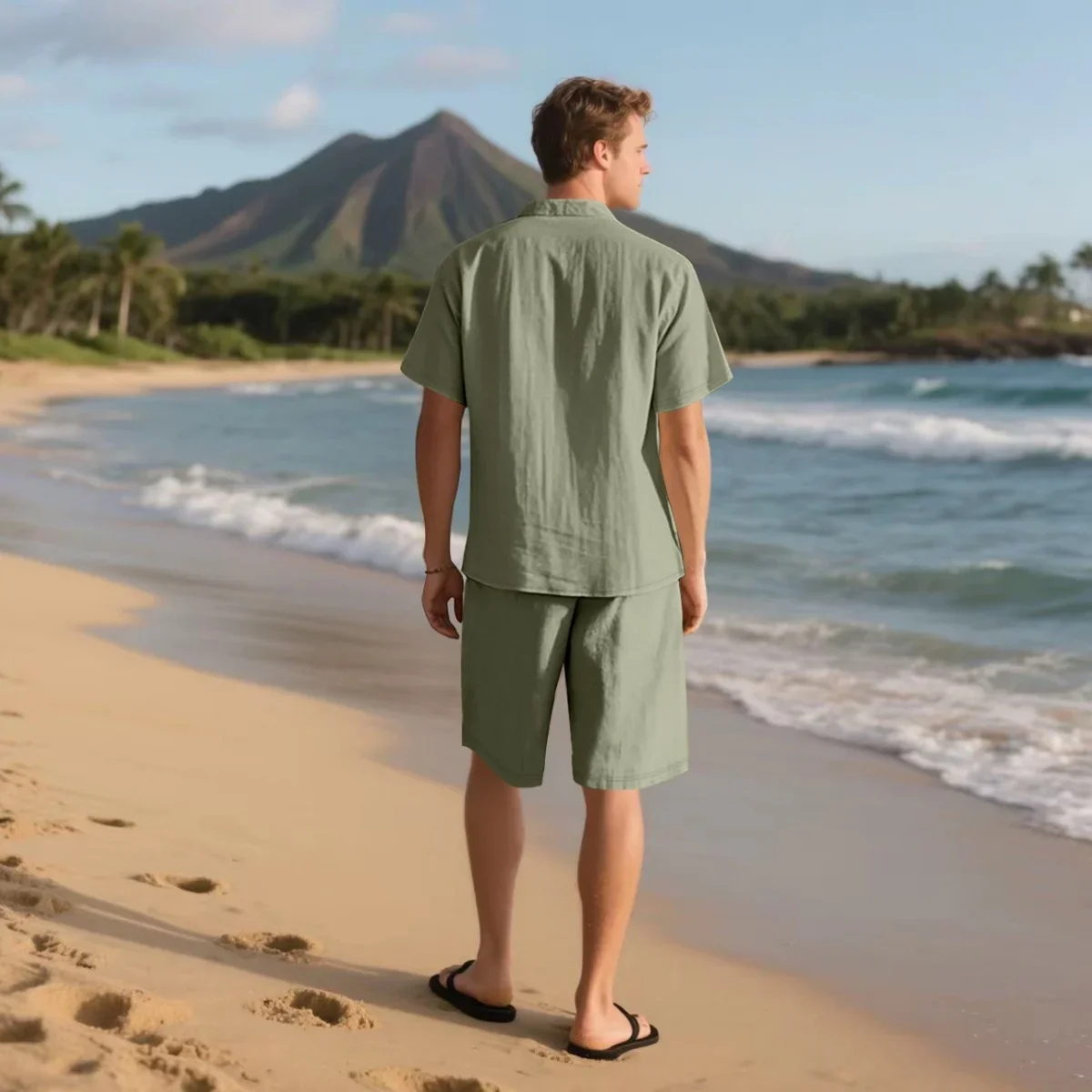 The Wexley Men’s Summer Retro Beach Set – Shirt & Shorts