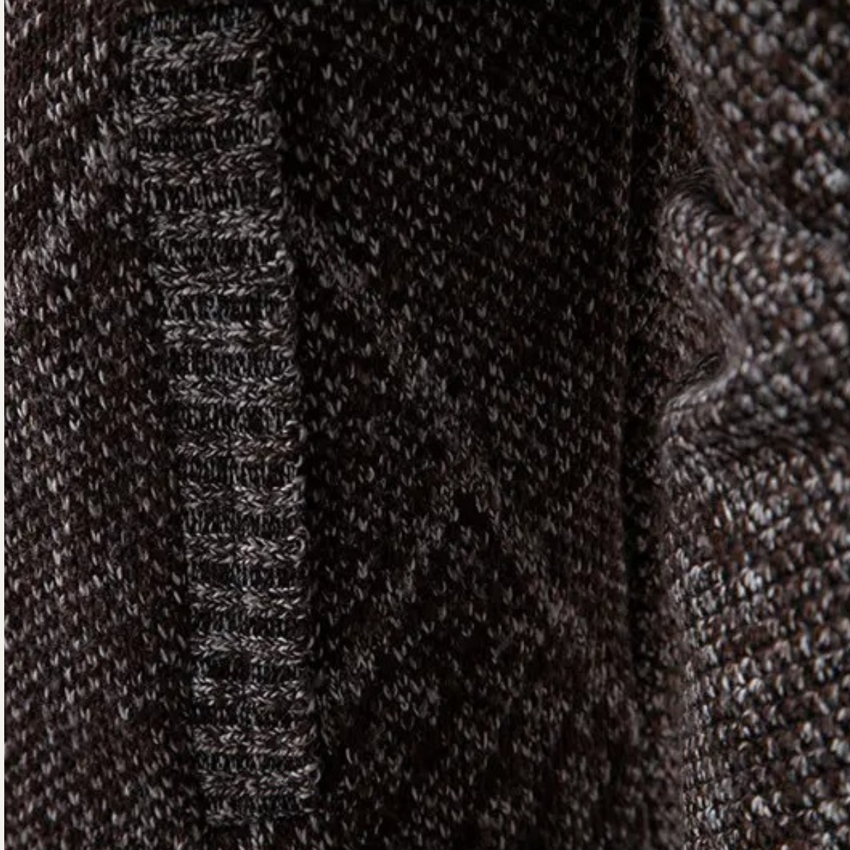 Men's Cable Knit Cardigan Charcoal Gray Diamond Pattern