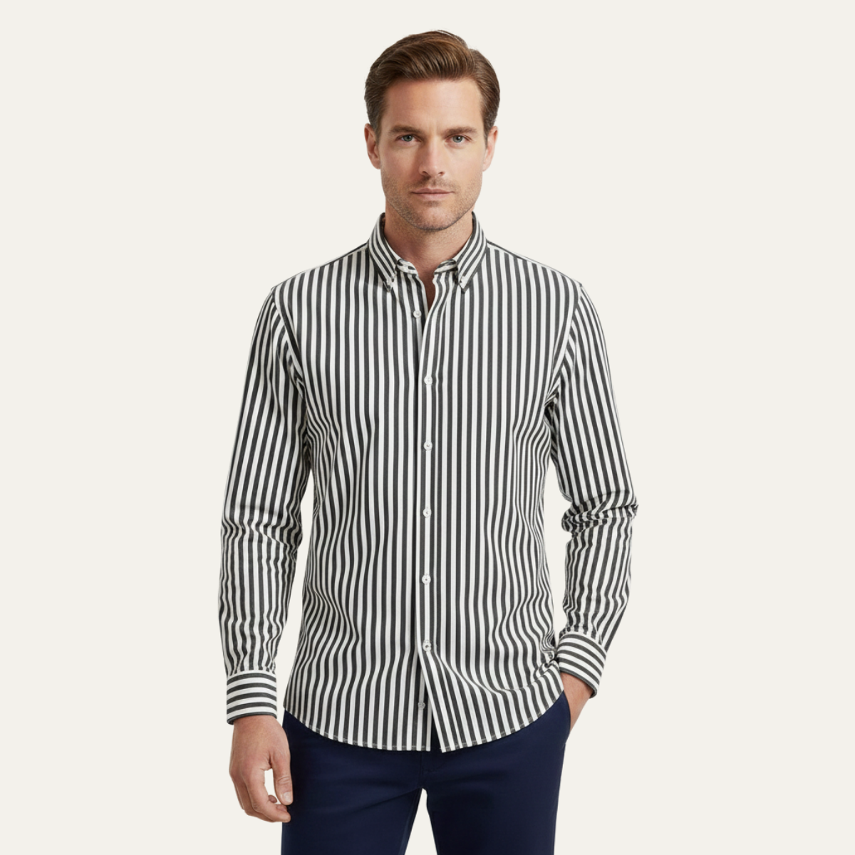 The London Striped Cotton Shirt for Men
