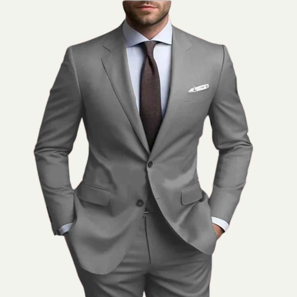 The Langford Men’s Slim Fit 2 Piece Suit – Notched Lapel Blazer &amp; Pants