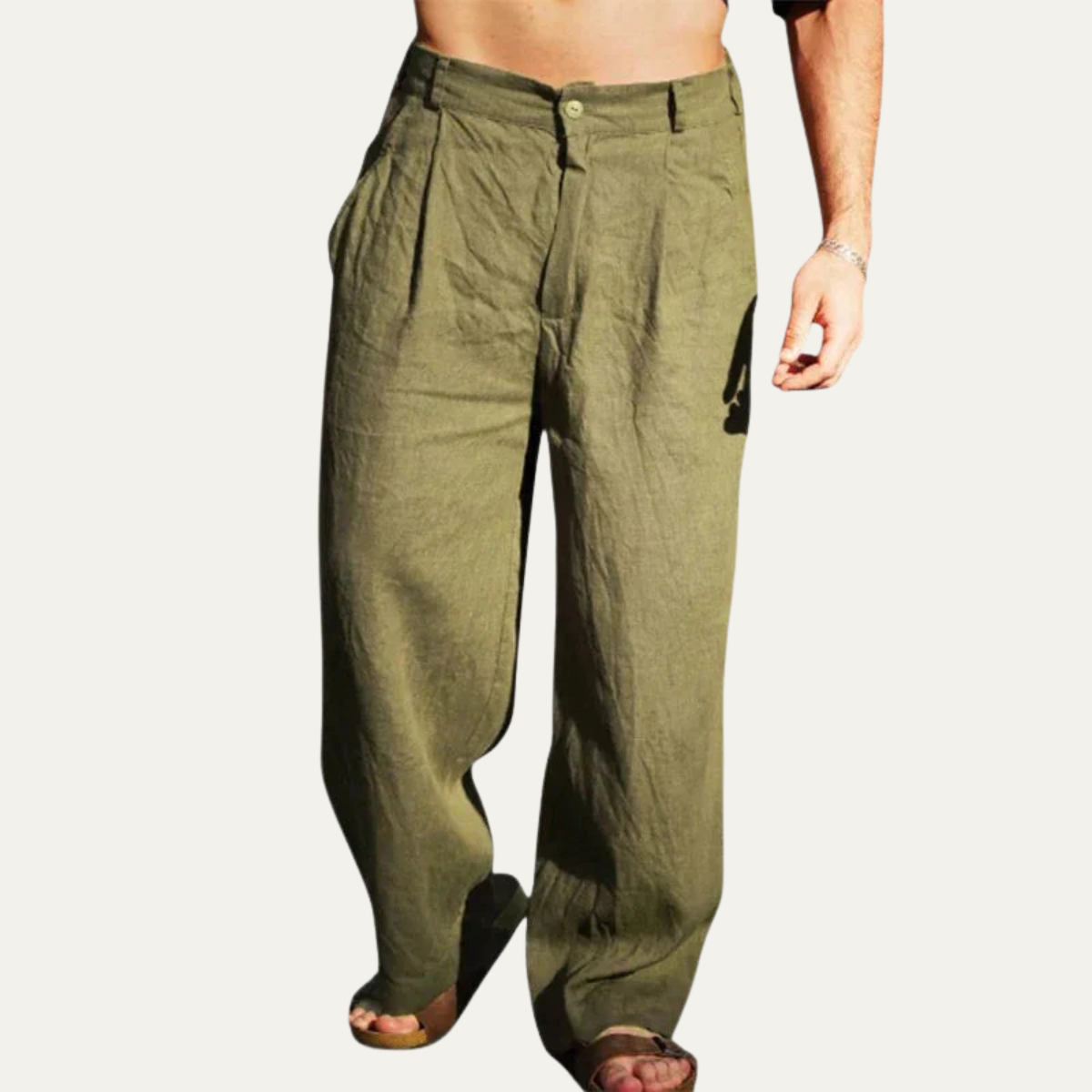 The Stonebridge Men’s Linen Oversized Relaxed Fit Casual Pants