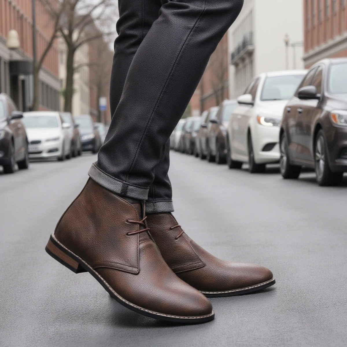 The Wildmere Men’s Vintage Ankle Brown Leather Boots