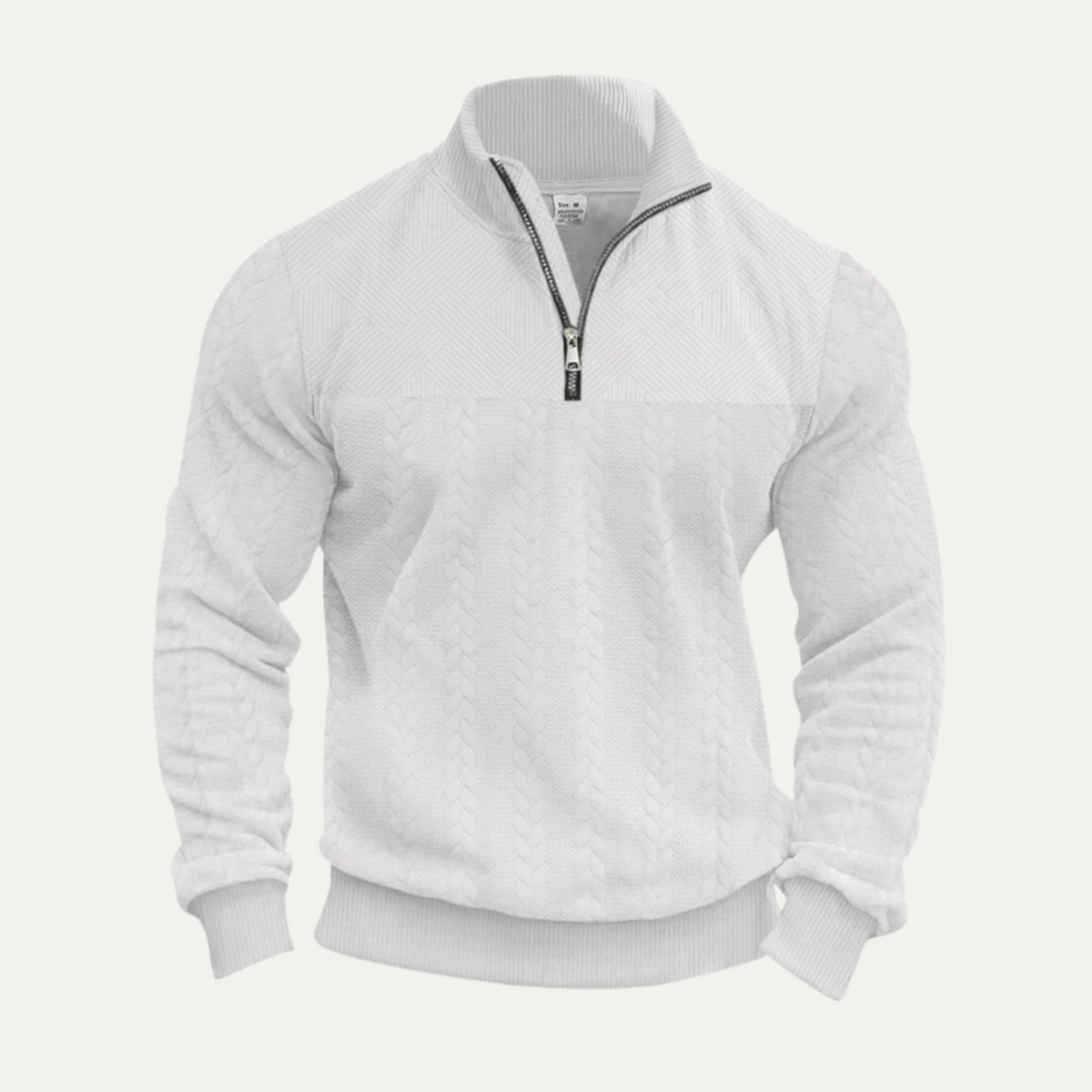 The Avignon Men’s Winter Knit Half Zip Jacquard Sweater