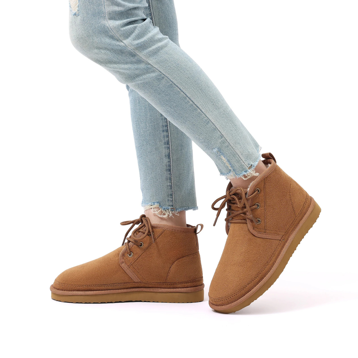 The Ridgefall Men's Cozy Suede Warm Fur Lined Non Slip Snow Boots