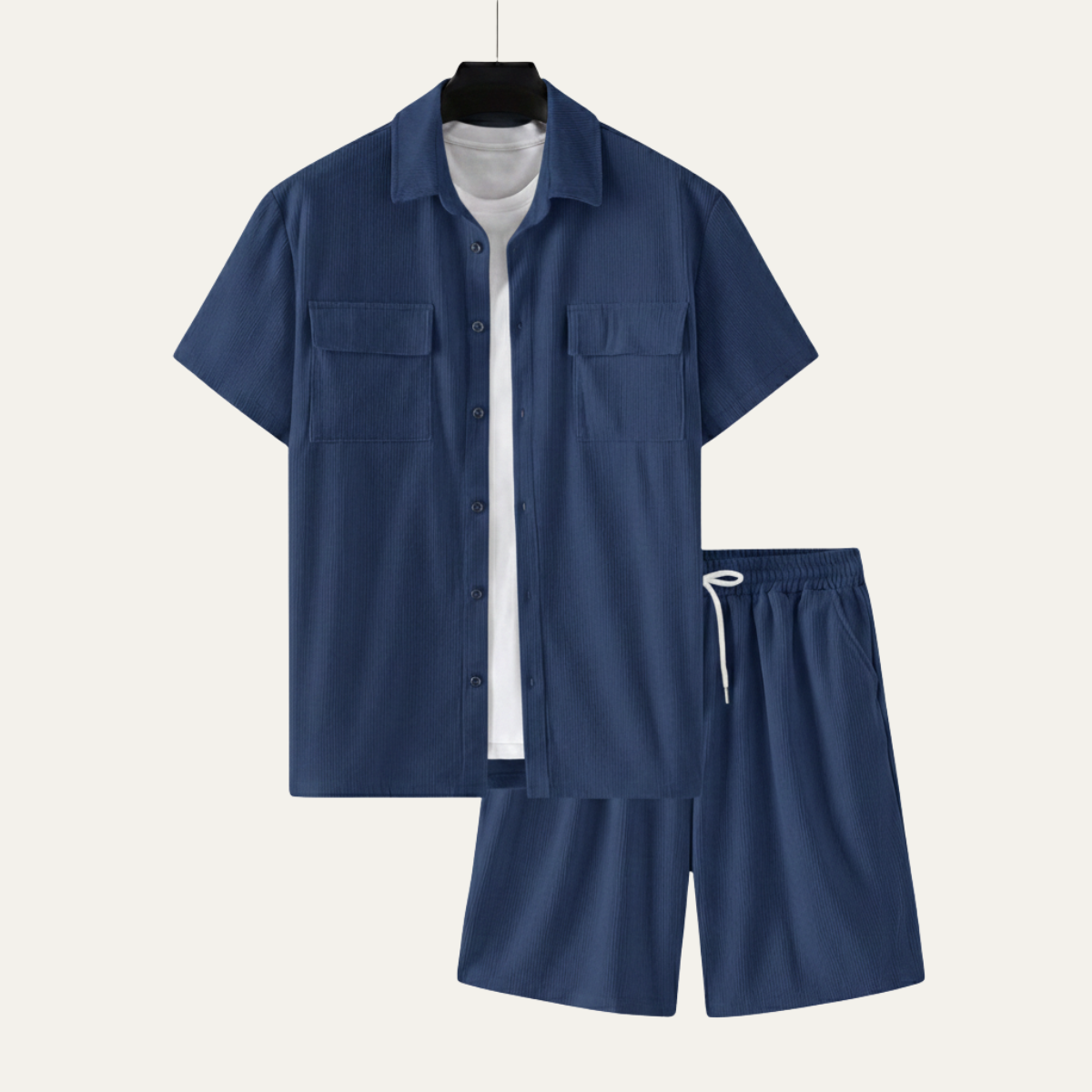 The Ridgecrest Park Men’s Corduroy Casual Summer Set – Shirt & Shorts