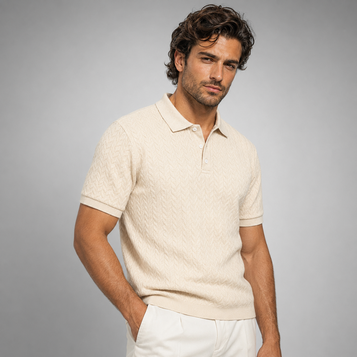 The Windlawn Men’s Casual Textured Summer Polo Shirt