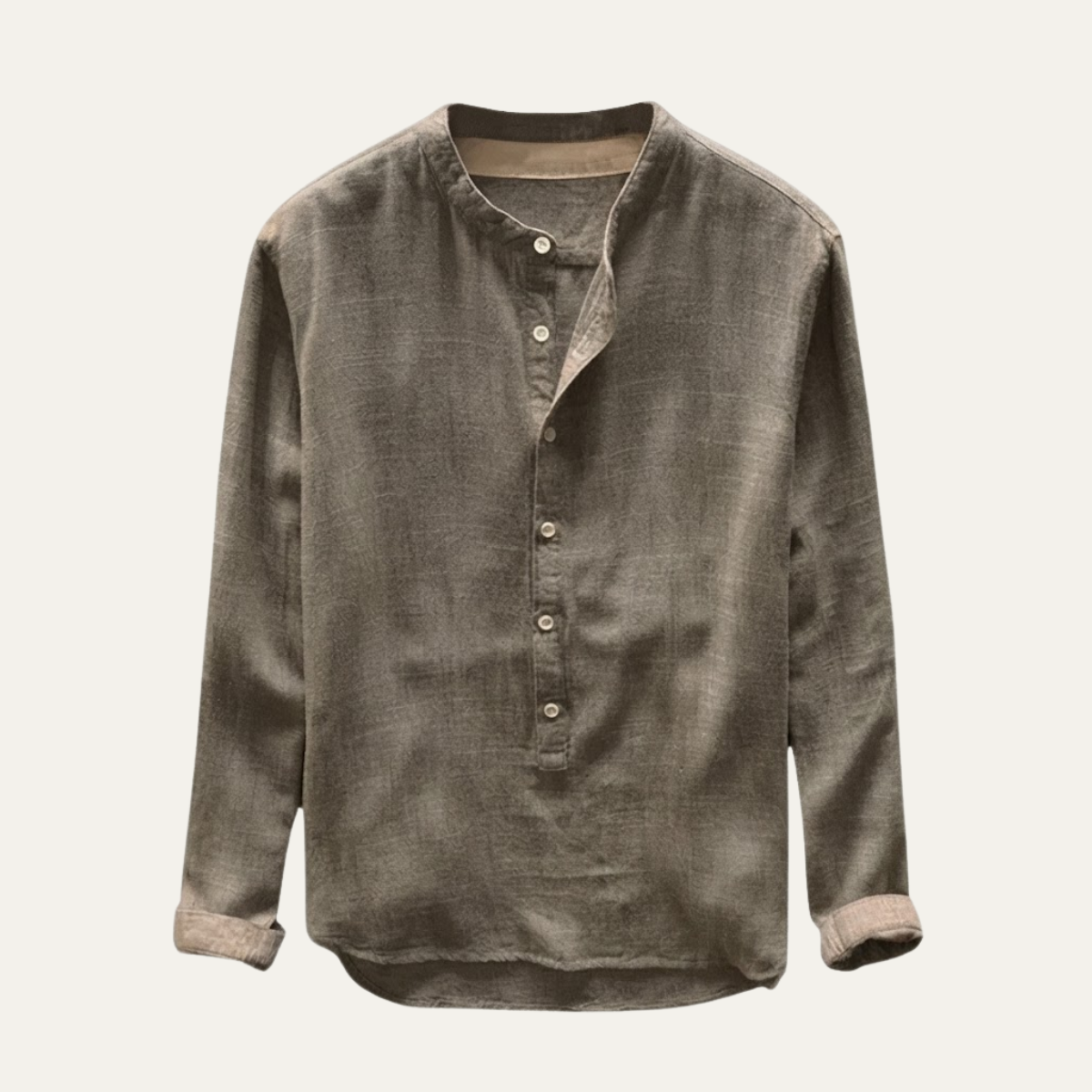 The Brooklyn Men's Vintage Collar Linen Henley Shirt