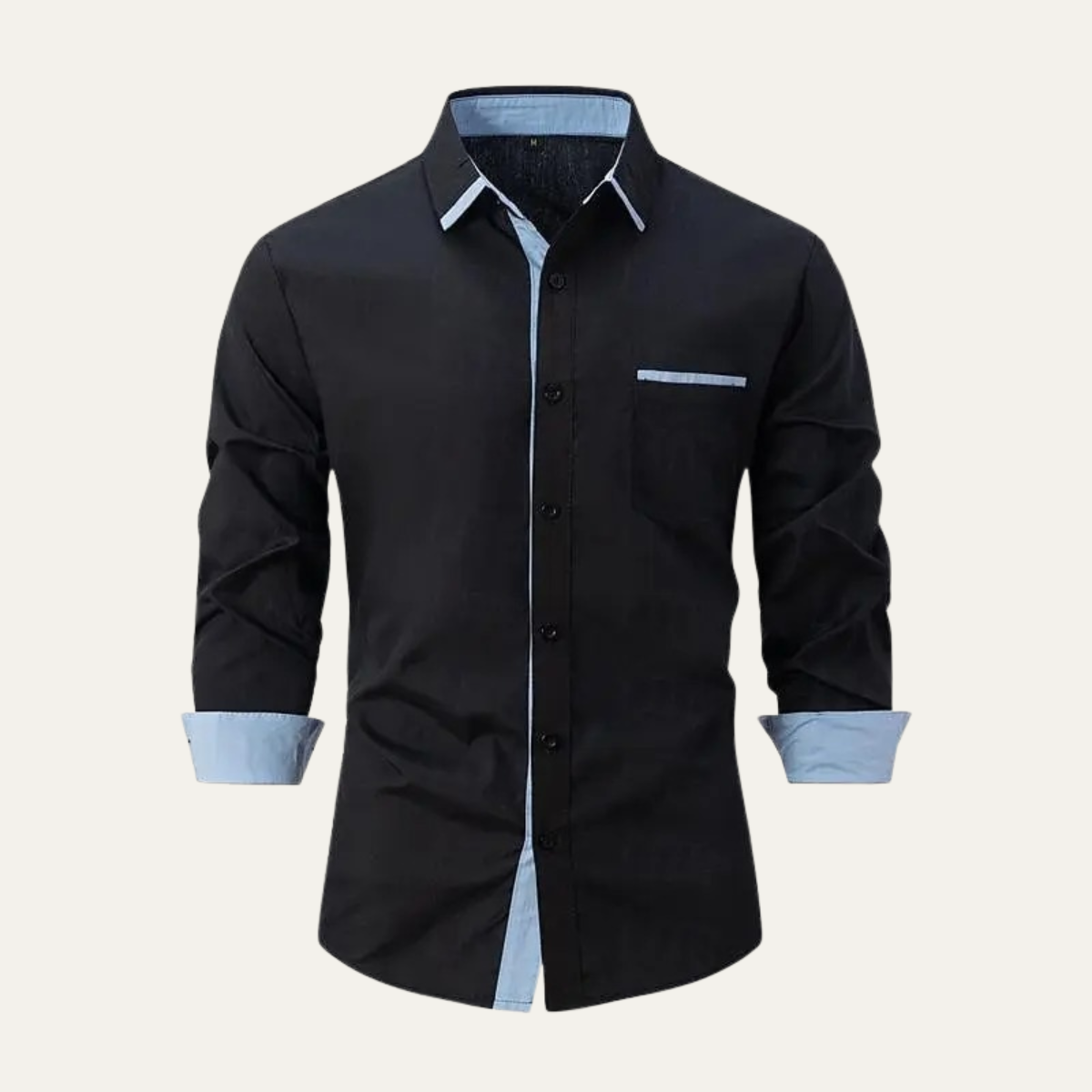 The Vercelli Men’s Casual Contrast Trim Button Up Shirt