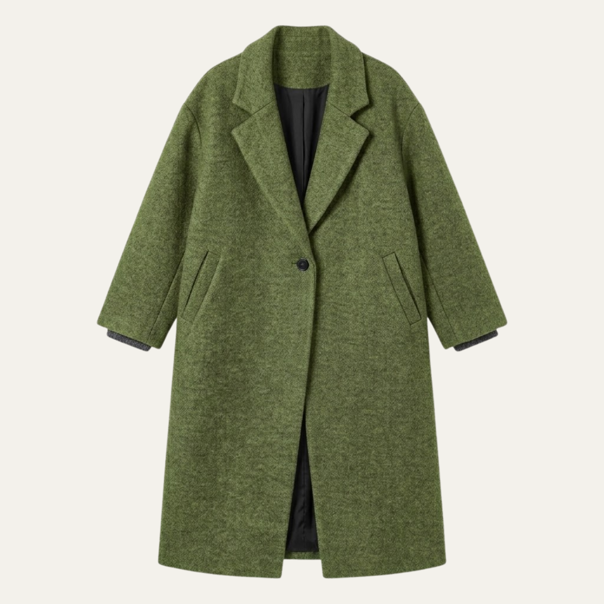 Women's Oversized Wool Coat – Long Single Breasted Winter Overcoat