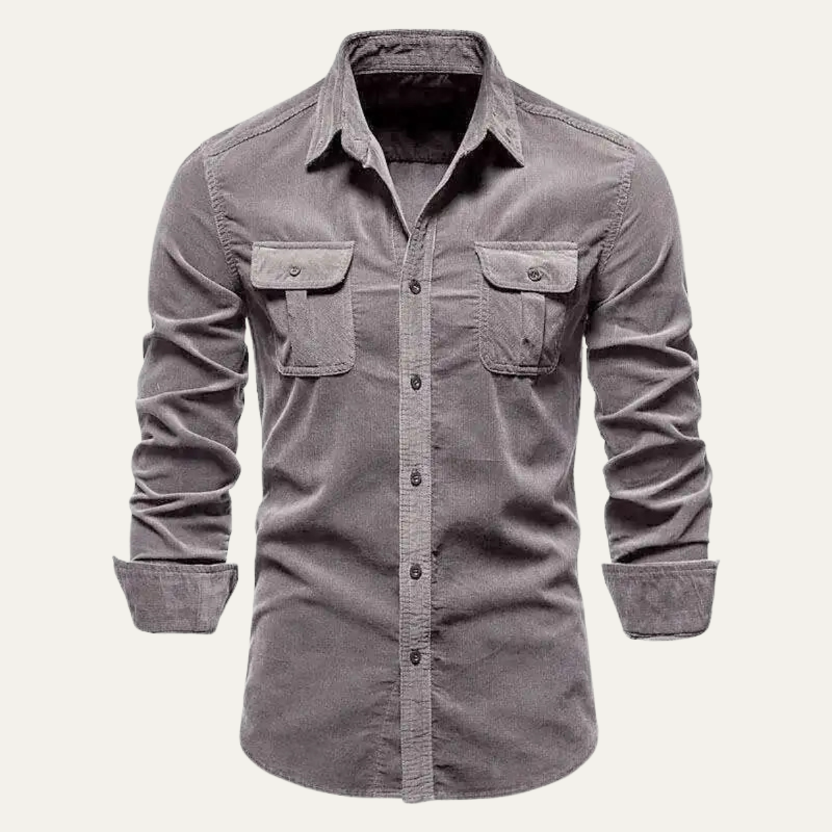 The Veneto Men’s Trendy Button-Up Corduroy Shirt
