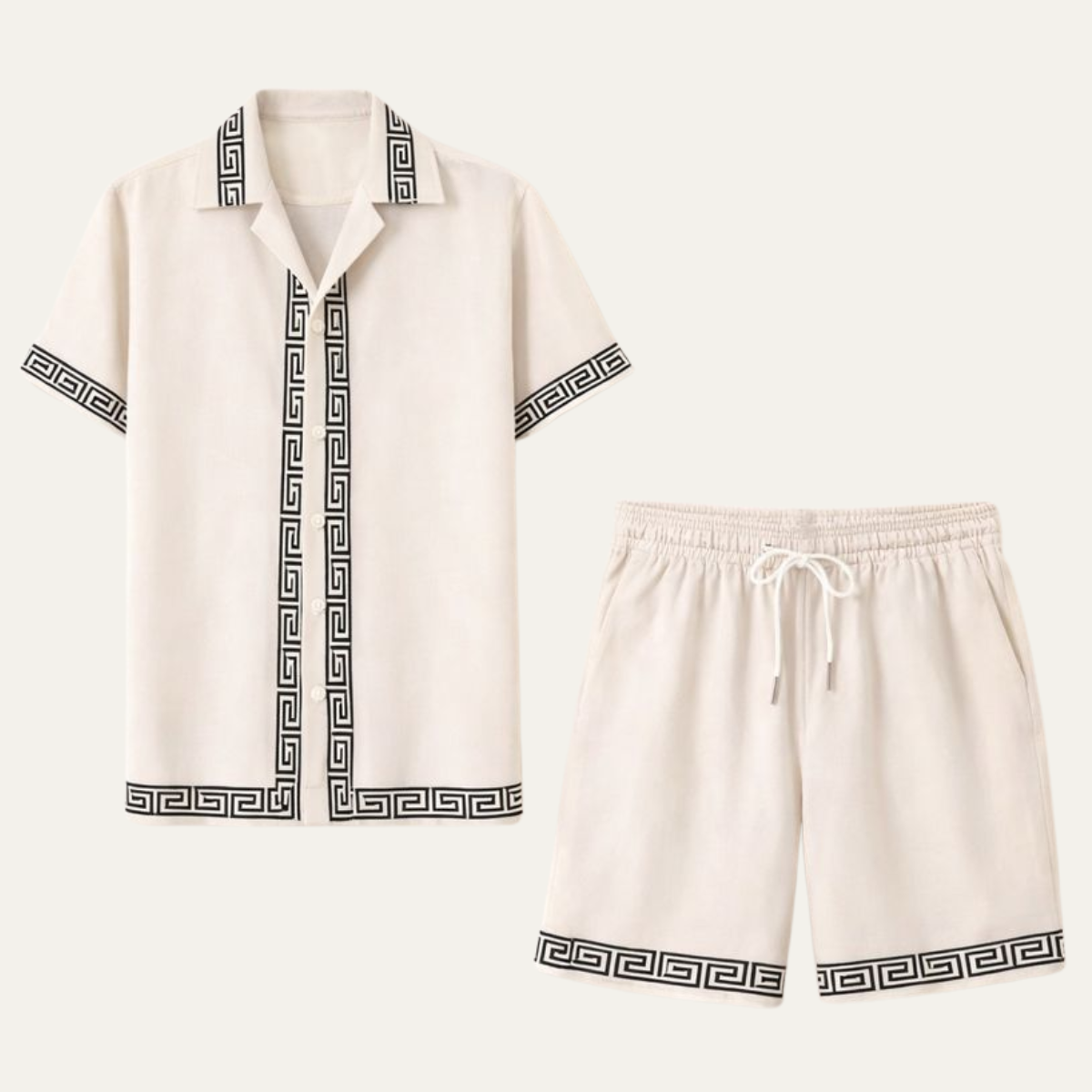 The Glenwood Ridge Men’s Casual Print Set – Shirt & Shorts