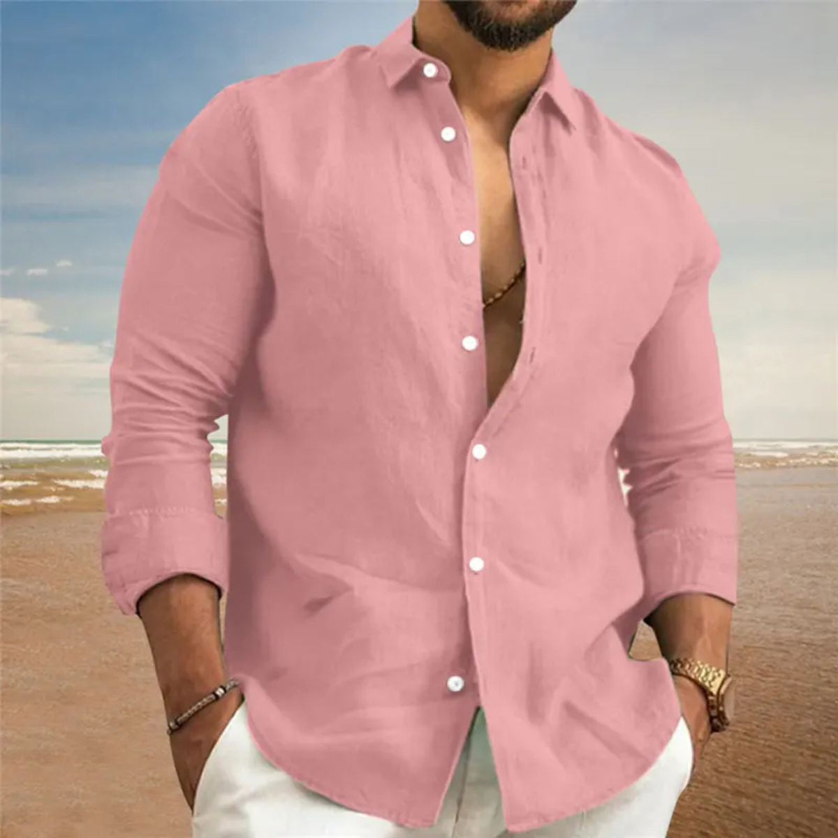 The Ancona Men’s Cotton Linen Lightweight Shirt