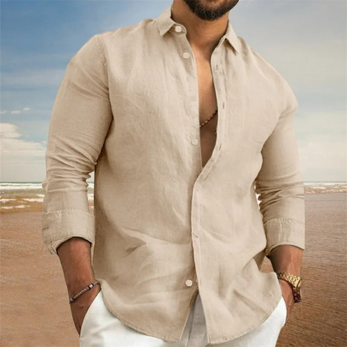 The Ancona Men’s Cotton Linen Lightweight Shirt