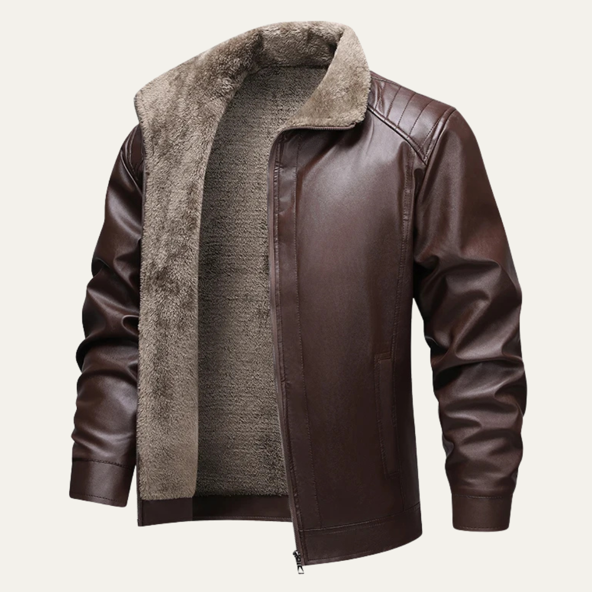 The Pantelleria Men’s Winter Fleece Lined Leather Jacket