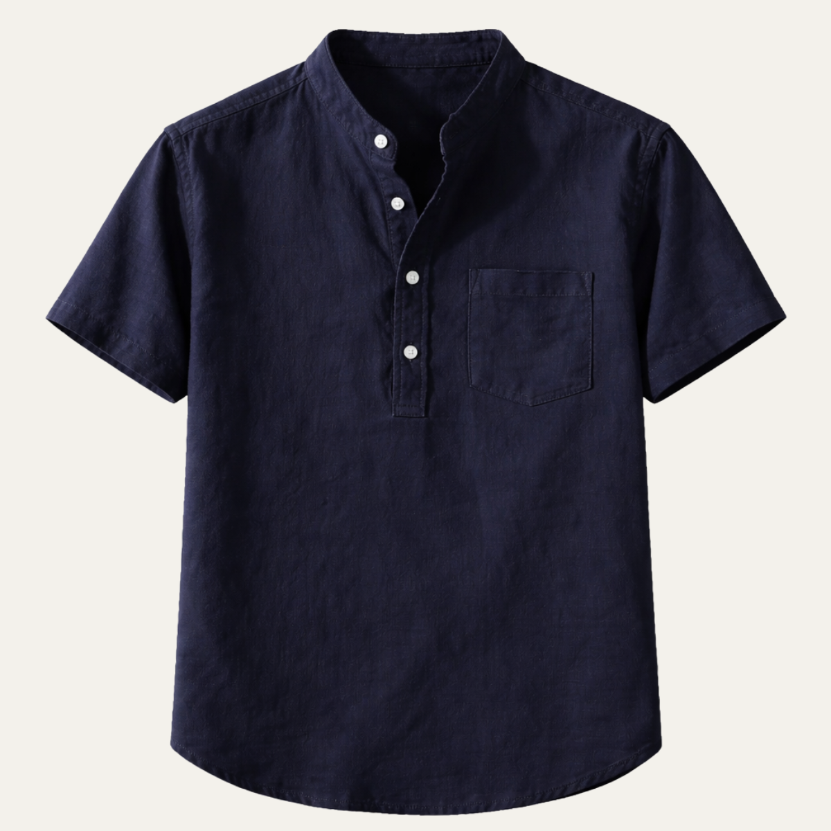 The Assisi Men’s Cotton Stand Collar Henley Shirt