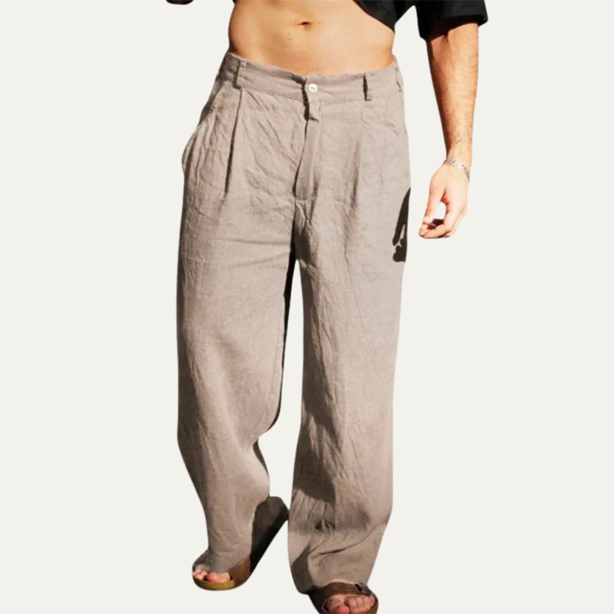 The Stonebridge Men’s Linen Oversized Relaxed Fit Casual Pants