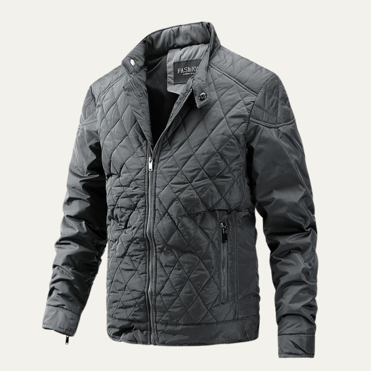 The Crestfall Men’s Warm Padded Zip Up Quilted Jacket
